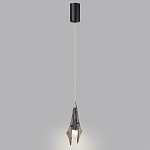 Подвесной светильник с черной металлической основой и рельефным плафоном Glass Pod варинант исполнения - 5 | Loft Concept в Орле