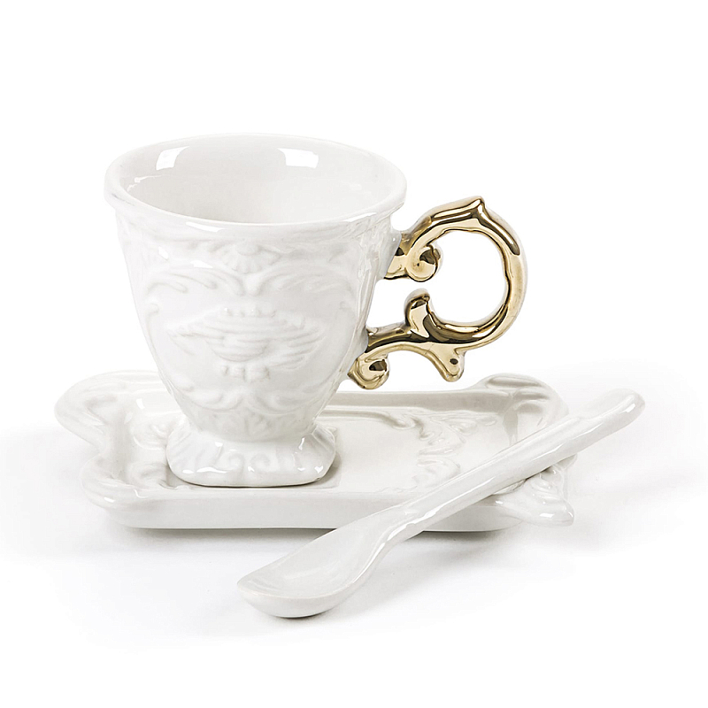 Кофейная пара Seletti I-Coffee Gold Белый Золотой Кофейная пара Seletti I-Coffee Gold Белый Золотой в Орле | Loft Concept
