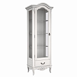 Витрина белая однодверная из массива бука с 4-мя полками и ящиком White Provence варинант исполнения - 2 | Loft Concept в Орле