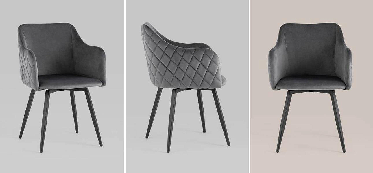 Стул Вращающийся Nika Chair Серый Цвет Стул Вращающийся Nika Chair Серый Цвет - Loft-Concept в Орле