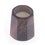 Подсвечник из натурального камня обсидиан со свечой Stone Candlestick варинант исполнения - 2 | Loft Concept в Орле