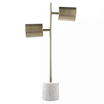 Настольная лампа золотистая на белом мраморном основании Streams of Light варинант исполнения - 2 | Loft Concept в Орле