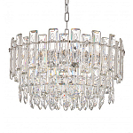Круглая люстра с хрустальными подвесками на серебряном каркасе Gorgeous Crystal Light варинант исполнения - 3 | Loft Concept в Орле
