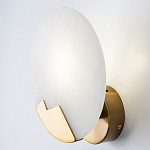 Бра с плафоном из камня в форме диска Ricci Stone Wall Lamp варинант исполнения - 3 | Loft Concept в Орле