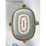 Чаша с цветочным орнаментом на бронзовых ножках Eden Garden варинант исполнения - 5 | Loft Concept в Орле