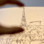 Настольная лампа с принтом на белом тканевом абажуре Roof Garden Lamp варинант исполнения - 3 | Loft Concept в Орле