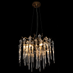 Люстра подвесная круглая в виде ветвей деревьев бронзового цвета с прозрачными подвесками-каплями Droplet Chandelier варинант исполнения - 2 | Loft Concept в Орле