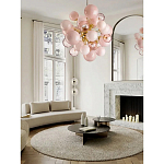 Люстра розовые шары на золотом каркасе Pink Light Bubbles варинант исполнения - 4 | Loft Concept в Орле