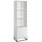 Стеллаж книжный белый с 3-мя открытыми полками и дверкой Strict Lines варинант исполнения - 1 | Loft Concept в Орле