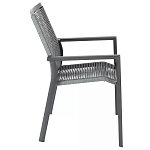 Стул темно-серый с высокой плетеной спинкой и сиденьем Braided Strength варинант исполнения - 2 | Loft Concept в Орле