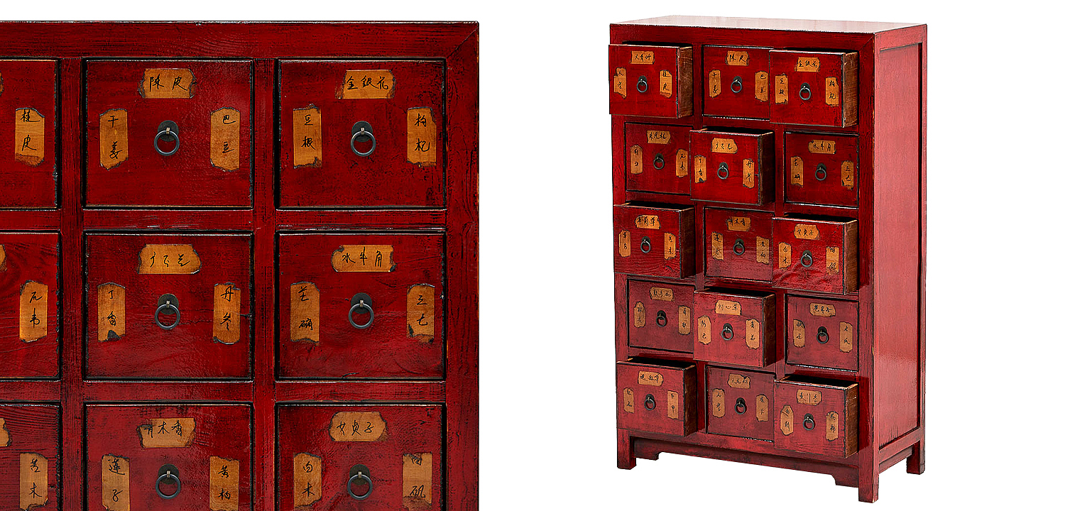 Комод в китайском стиле с маленькими выдвижными ящиками Red Chest of Drawers Red Комод в китайском стиле с маленькими выдвижными ящиками Red Chest of Drawers Red - Loft-Concept в Орле
