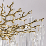 Люстра золотого цвета с декоративными ветками и длинными прозрачными стеклянными подвесами в форме сосулек Droplet Chandelier варинант исполнения - 7 | Loft Concept в Орле