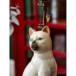 Подсвечник в виде кошки из фарфора с бронзовыми элементами Paradise Cat варинант исполнения - 8 | Loft Concept в Орле
