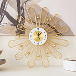 Часы настенные из металла в виде солнца с белым циферблатом Mirror Tower Clock варинант исполнения - 4 | Loft Concept в Орле