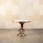 Обеденный стол с фигурным декором бронзового цвета Dichotomy racetrack варинант исполнения - 4 | Loft Concept в Орле