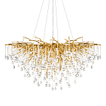 Люстра подвесная с прозрачными стеклянными подвесками в форме капель Диаметр 100 см Droplet Chandelier варинант исполнения - 1 | Loft Concept в Орле