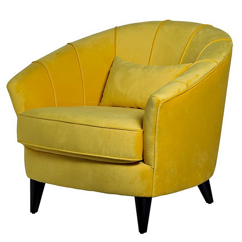 Amour Curved Back Velvet Chair Yellow Желтый в Орле | Loft Concept 