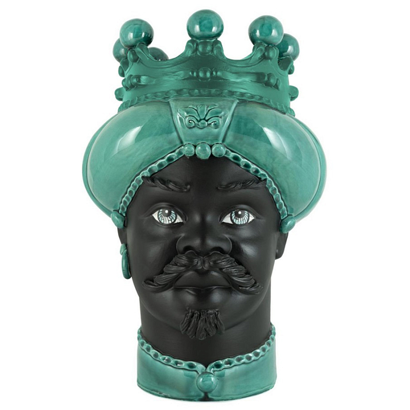 Ваза Vase Moro Man Crown Dark Malachite Черный Малахит Ваза Vase Moro Man Crown Dark Malachite Черный Малахит в Орле | Loft Concept