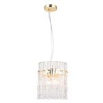 Подвесной светильник цилиндрической формы с текстурными стеклянными элементами Textured Glass Chandelier варинант исполнения - 3 | Loft Concept в Орле