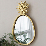Зеркало овальной формы с золотистой рамкой и декоративной верхушкой в виде ананаса Pineapple Shine  варинант исполнения - 4 | Loft Concept в Орле