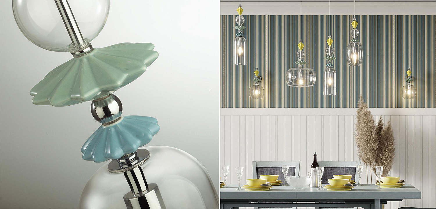Подвесной светильник Iris Glas hanging lamp candy C chrome Подвесной светильник Iris Glas hanging lamp candy C chrome - Loft-Concept в Орле