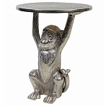 Столик с подстольем в виде обезьянки Bombay Nickel варинант исполнения - 1 | Loft Concept в Орле