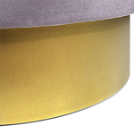 Пуф фиолетовый велюр на золотом металлическом основании Golden Belt варинант исполнения - 3 | Loft Concept в Орле