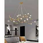 Люстра в виде золотой ветки с цветами Glass Flower Pendant Light варинант исполнения - 6 | Loft Concept в Орле