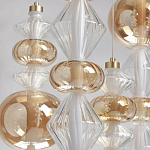 Люстра с плафонами из прозрачного и янтарного стекла в виде шаров и ромбов Gabriel Scott Luna варинант исполнения - 4 | Loft Concept в Орле