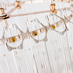 Люстра подвесная круглая с прозрачными хрустальными трубками и золотистым каркасом Диаметр 44 см Hexagon Tube Light варинант исполнения - 3 | Loft Concept в Орле