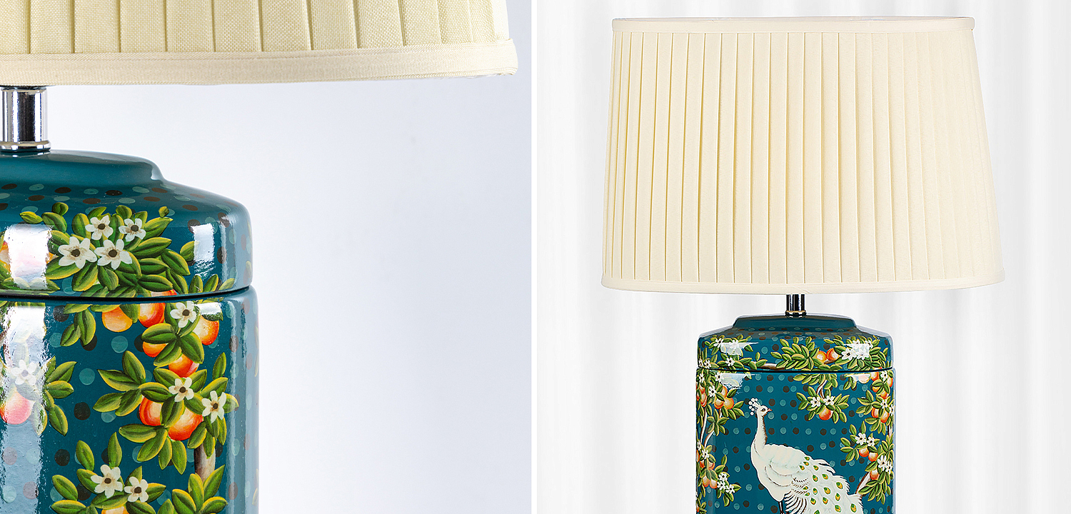 Настольная лампа White Peacock Lampshade Настольная лампа White Peacock Lampshade - Loft-Concept в Орле