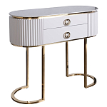 Консоль с белая овальная с мраморной столешницей Thoroughbass  варинант исполнения - 1 | Loft Concept в Орле