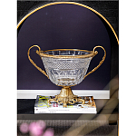 Чаша из прозрачного стекла с ручками и ободком из бронзы Eden Garden варинант исполнения - 2 | Loft Concept в Орле