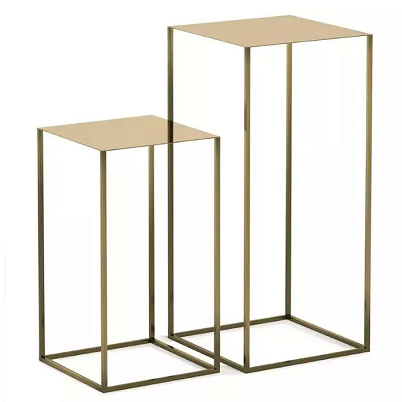 Набор из 2-х кофейных золотистых столиков Coffee Golden Tables Золотой в Орле | Loft Concept 