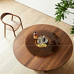 Стол обеденный круглый с двойной столешницей Walnut Wood Table варинант исполнения - 5 | Loft Concept в Орле