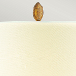 Настольная лампа с кремовым льняным цилиндрическим абажуром и ножкой в форме золотистой ветки Gilded Nola варинант исполнения - 2 | Loft Concept в Орле