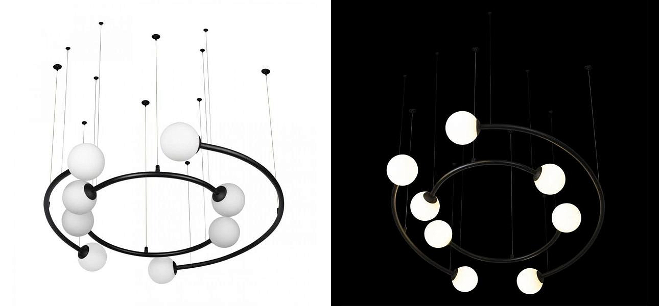 Дизайнерская Модульная Люстра PLANETARY two rings Black 80 см Дизайнерская Модульная Люстра PLANETARY two rings Black 80 см - Loft-Concept в Орле