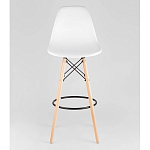 Пластиковый барный стул на ножках из массива бука Eames White варинант исполнения - 5 | Loft Concept в Орле