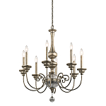 Люстра серебряного цвета с состаренным эффектом и декоративным подвесным шаром Kichler варинант исполнения - 1 | Loft Concept в Орле