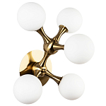 Бра с 5-ю плафонами из стеклянных шаров Pearls Suspension Brass Wall Lamp варинант исполнения - 1 | Loft Concept в Орле