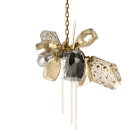 Люстра подвесная со стеклянными плафонами из дымчатого и золотистого с тремя вертикальными подвесками Gilded Mirage  варинант исполнения - 1 | Loft Concept в Орле