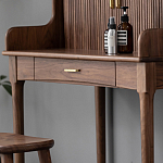 Туалетный стол деревянный с ящиком и зеркалом Moon Walnut Furniture варинант исполнения - 7 | Loft Concept в Орле