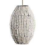 Подвесной светильник вертикальной овальной формы украшенный белыми круглыми бусинами Gradient Oval Pendant Lamp White варинант исполнения - 2 | Loft Concept в Орле