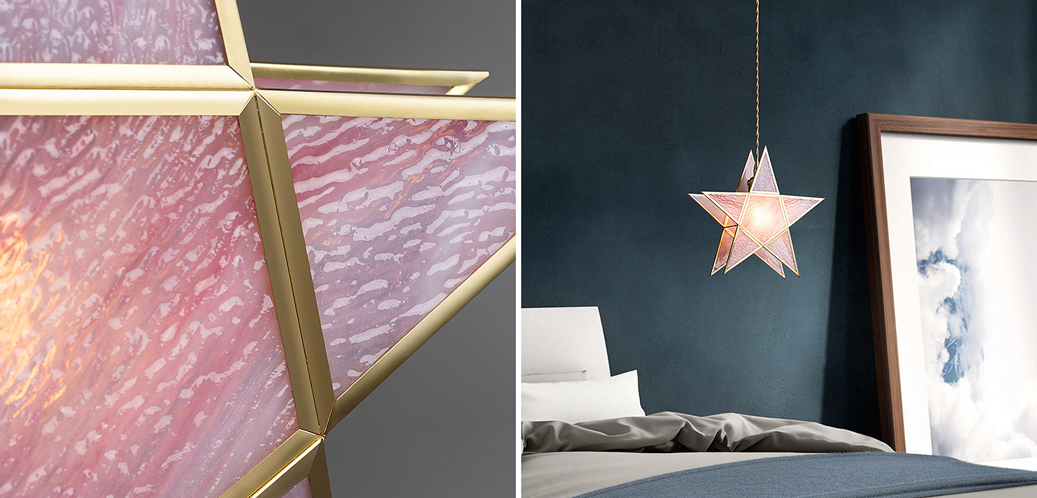 Подвесной светильник Star Pink Glass Hanging Light Подвесной светильник Star Pink Glass Hanging Light - Loft-Concept в Орле