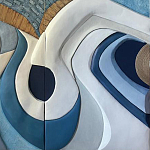 Арт-объект ручной работы Blue Abstraction из 4-х панелей варинант исполнения - 4 | Loft Concept в Орле