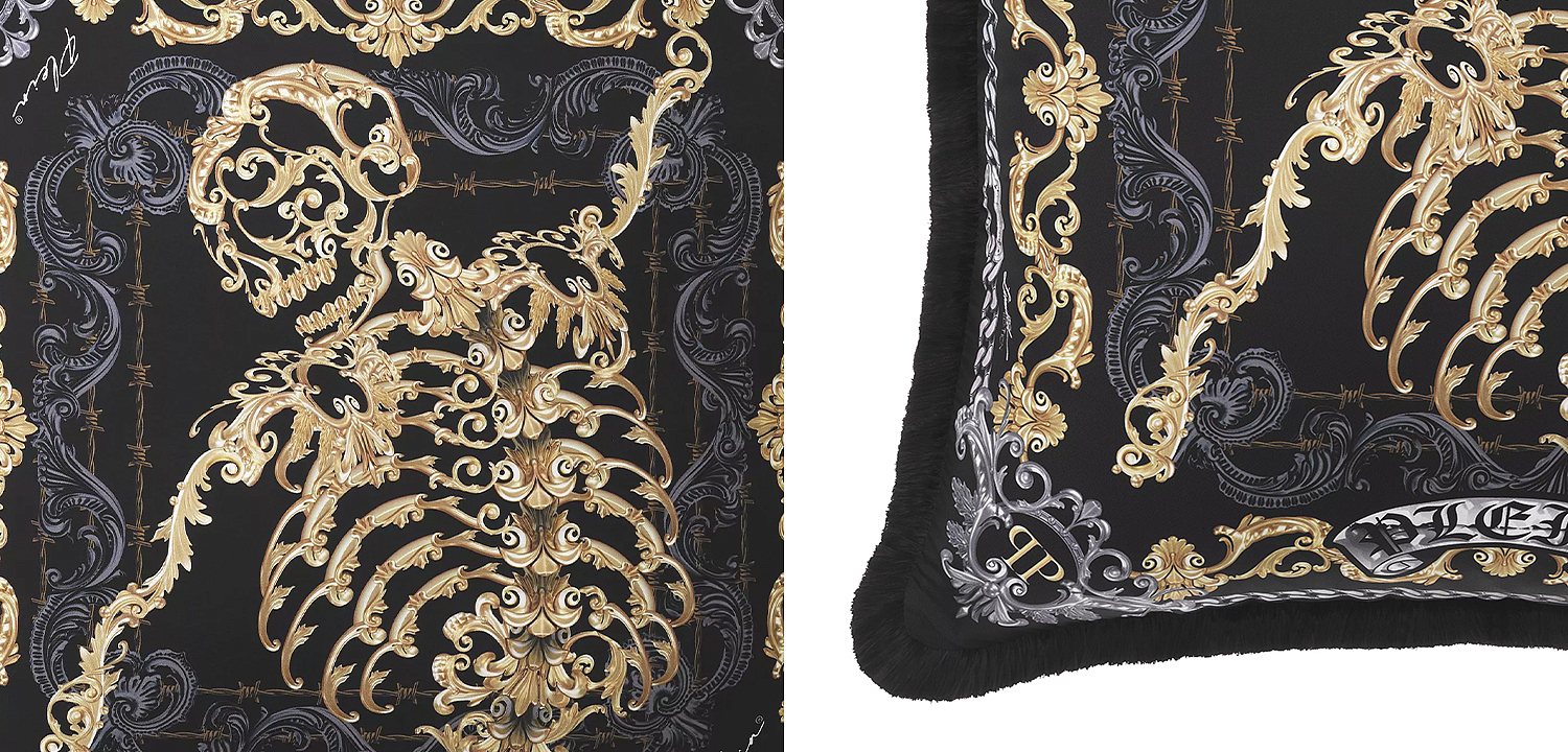 Подушка Philipp Plein Cushion Silk Skeleton 50 x 50 cm Подушка Philipp Plein Cushion Silk Skeleton 50 x 50 cm - Loft-Concept в Орле