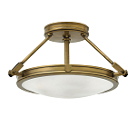 Потолочный светильник цвета латунь с плоским круглым плафоном Hinkley варинант исполнения - 4 | Loft Concept в Орле