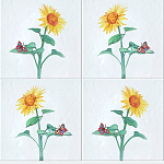 Плитка с узором Подсолнух варинант исполнения - 1 | Loft Concept в Орле