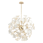 Люстра круглой формы с белыми и прозрачными лепестками цветов Диаметр 69 см Wintery flovers варинант исполнения - 1 | Loft Concept в Орле
