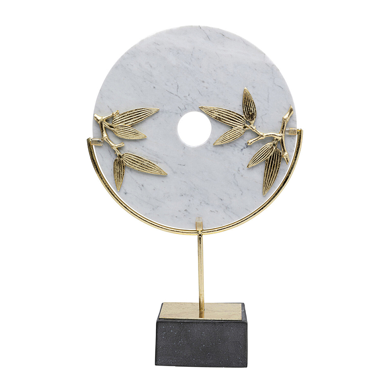 Декоративный арт-объект из мрамора Marble Ring Белый Мрамор Bianco Золотой Черный в Орле | Loft Concept 